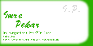 imre pekar business card